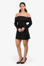 Reformation Black Satin Cold Shoulder Mini Dress Size S