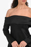 Reformation Black Satin Cold Shoulder Mini Dress Size S