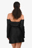 Reformation Black Satin Cold Shoulder Mini Dress Size S