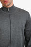 Brunello Cucinelli Grey Cashmere/Silk Blend Zip Up Sweater Size 54 Mens