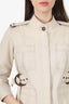 Smythe Beige Buckled Utility Jacket Size 8