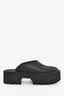 Gucci Black Rubber Perforated 'GG' Chunky Mules Size 36
