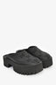Gucci Black Rubber Perforated 'GG' Chunky Mules Size 36