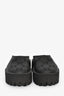 Gucci Black Rubber Perforated 'GG' Chunky Mules Size 36