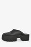 Gucci Black Rubber Perforated 'GG' Chunky Mules Size 36