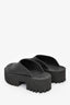 Gucci Black Rubber Perforated 'GG' Chunky Mules Size 36