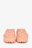 Gucci Pink Rubber Perforated 'GG' Chunky Mules Size 36