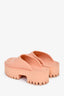 Gucci Pink Rubber Perforated 'GG' Chunky Mules Size 36