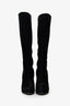 Prada Black Suede Platform Knee High Boots Size 36