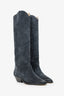 Isabel Marant Grey Suede Knee High Cowboy Boots Size 37
