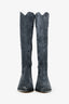 Isabel Marant Grey Suede Knee High Cowboy Boots Size 37