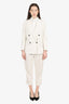 Brunello Cucinelli Cream Glitter Two-Piece Suit Size 36