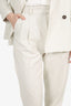 Brunello Cucinelli Cream Glitter Two-Piece Suit Size 36