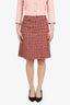 Pre-Loved Chanel™ 01A Pink Wool Tweed Midi Skirt Size 38