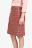 Pre-Loved Chanel™ 01A Pink Wool Tweed Midi Skirt Size 38