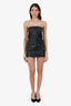 Maison Martin Margiela 2010 Black Leather Strapless Micro Dress Size 42