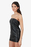 Maison Martin Margiela 2010 Black Leather Strapless Micro Dress Size 42