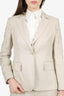 Max Mara Beige Linen Single Breasted Blazer With Trousers Set Size 2/4