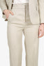 Max Mara Beige Linen Single Breasted Blazer + Trousers Set Size 2/4
