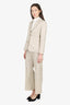 Max Mara Beige Linen Single Breasted Blazer + Trousers Set Size 2/4