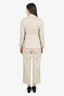 Max Mara Beige Linen Single Breasted Blazer + Trousers Set Size 2/4