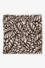 Brunello Cucinelli Brown/White Cotton/Silk Patterned Scarf