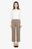 Celine Brown Plaid Wool/Cashmere Straight Leg Trousers Size 34