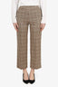 Celine Brown Plaid Wool/Cashmere Straight Leg Trousers Size 34