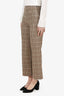 Celine Brown Plaid Wool/Cashmere Straight Leg Trousers Size 34