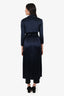 Galvan London Navy Silk Belted Coat Size S