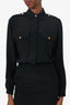 Celine Black Silk Long Sleeve Midi Dress Size 34