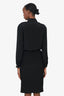 Celine Black Silk Long Sleeve Midi Dress Size 34