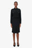 Celine Black Silk Long Sleeve Midi Dress Size 34