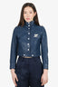Courreges Navy Re-Edition Vinyl Crop Jacket Size 34