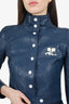 Courreges Navy Re-Edition Vinyl Crop Jacket Size 34