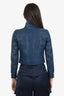 Courreges Navy Re-Edition Vinyl Crop Jacket Size 34