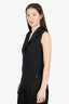 Pre-Loved Chanel™ 08A Black Silk CC Sleeveless Top With Shawl Collar Size 36