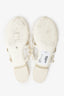 Pre-Loved Chanel™ White Leather Pearl CC Slides Size 38.5