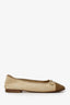 Pre-Loved Chanel™ Brown/Beige Suede Ballet Flats Size 38.5