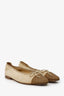 Pre-Loved Chanel™ Brown/Beige Suede Ballet Flats Size 38.5