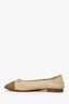 Pre-Loved Chanel™ Brown/Beige Suede Ballet Flats Size 38.5