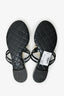 Pre-Loved Chanel™ Black Rubber CC Camellia Thong Flats Size 37