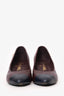 Pre-Loved Chanel™ Burgundy/Navy Blue Quilted and Leather Cap-Toe Pumps Size 36