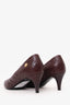 Pre-Loved Chanel™ Burgundy/Navy Blue Quilted and Leather Cap-Toe Pumps Size 36
