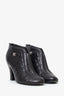 Pre-Loved Chanel™ Black Quilted Lambskin CC Turn Lock Ankle Boots Size 37.5