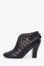 Pre-Loved Chanel™ Black Quilted Lambskin CC Turn Lock Ankle Boots Size 37.5