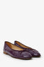 Pre-Loved Chanel™ Purple Patent Leather CC Ballet Flats Size 38