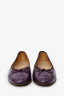 Pre-Loved Chanel™ Purple Patent Leather CC Ballet Flats Size 38