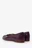 Pre-Loved Chanel™ Purple Patent Leather CC Ballet Flats Size 38