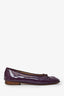 Pre-Loved Chanel™ Purple Patent Leather CC Ballet Flats Size 38